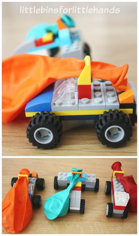 Lego Balloons, Balloon Car, Balloon Cars, Lego Challenge, Diy Lego, Lego Club, Lego Activities, Car Building, Lego Birthday Party