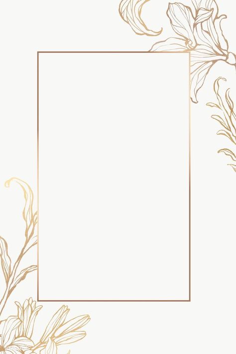 Gold Frame With Flowers, Floral Frames Background, Gold Border Design, Golden Rectangle, Nikkah Certificate, Wedding Card Frames, Gold Wallpaper Background, Vintage Paper Background, Flower Graphic Design