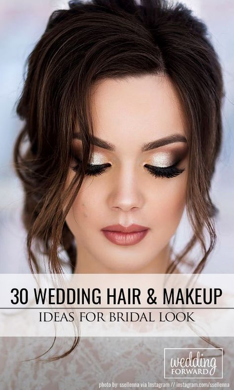 Bride Makeup Brown Eyes, Hair And Makeup Ideas, Glam Bride Makeup, No Make Up Make Up Look, Summer Wedding Makeup, Beach Wedding Makeup, Fall Wedding Makeup, Wedding Eyes, Wedding Makeup Bride