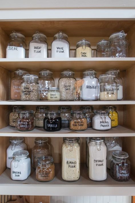 Baking Cupboard Storage & Organization - CREATIVE CAIN CABIN Baking Pantry, Baking Organization, Baking Cupboard, Baking Storage, Kitchen Cupboard Organization, Pantry Storage Containers, Farmhouse Pantry, Organized Pantry, Pantry Organisation