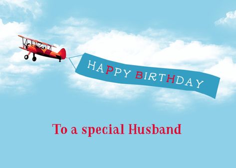 Happy Birthday to my Husband, Vintage Airplane, Sky Message card Airplane Banner, Vintage Happy Birthday, Funny Save The Dates, To My Grandma, Grandma Vintage, Vintage Airplane, Happy Birthday Dad, Birthday Card Template, Happy Birthday To My