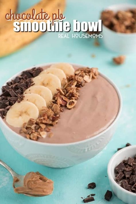 Chocolate Pb Smoothie, Chocolate Peanut Butter Smoothie Bowl, Pudding Smoothie, Pb Smoothie, Peanut Butter Smoothie Bowl, Smoothie Bowl Recipe Healthy, Protein Smoothie Bowl, Chocolate Smoothie Bowl, Chocolate Peanut Butter Smoothie