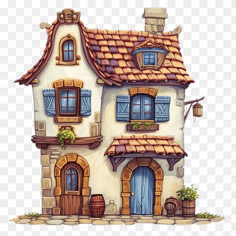 Small house with blue shutters Small House Cartoon, Roof Drawing, Architecture Cartoon, House Doodle, Blue Shutters, Tent Set Up, House Cartoon, Two Story House