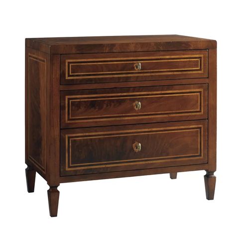 Accent Chests, Three Drawer Chest, Lillian August, Rustic Hardware, Walnut Burl, Accent Chests And Cabinets, Bad Inspiration, Accent Chest, Bad Design