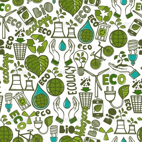 Ecology and waste global conservation colored seamless pattern vector illustration. Editable EPS and Render in JPG format World Environment Day Posters, Seamless Pattern Vector, Pattern Vector, Premium Wordpress Themes, Bottle Design, Digital Clip Art, Vector Graphics, Ecology, Image Illustration