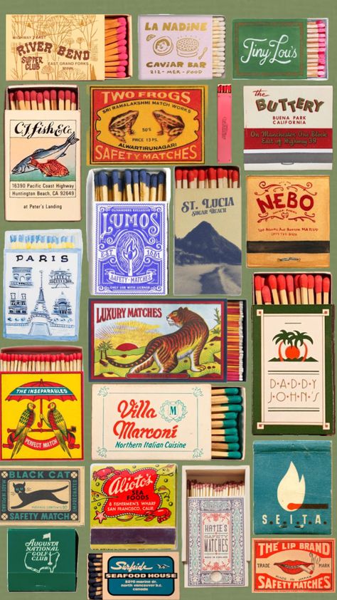 Matchbook vintage wallpaper aesthetic #vintage #vibes #wallpaper #art #matchbook #collage #inspo #moodboard #mood #aesthetic Vintage Wallpaper Aesthetic, Wallpaper Aesthetic Vintage, Honey Brand, Mood Aesthetic, Matchbook Art, Iconic Wallpaper, Matchbox Art, Vibes Wallpaper, Pop Art Wallpaper