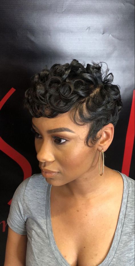 Pixie Waves, Finger Waves Short Hair, Short Hair Styles African American, Short Relaxed Hairstyles, Black Hair Short, Black Women Short Hairstyles, Black Hair Short Cuts, Short Shaved Hairstyles, Natural Hair Short