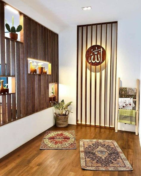 Simple Home Decor Indian, Minimalis House Design, Muslim Prayer Room Ideas, Islamic Interior Design, Prayer Room Ideas, Minimalist Furniture Design, House Interior Design Styles, Style Marocain, Shelving Design