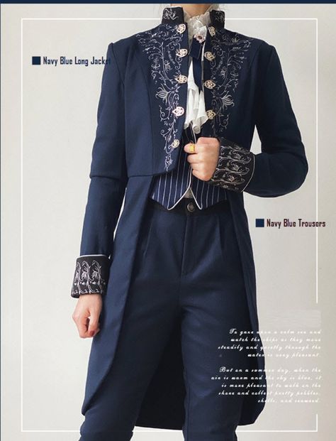 The Age Of Exploration, Noble Outfits Male, Aesthetic Blue Outfits Men, Men Royal Outfit, Blue Prince Outfit, Prince Aesthetic Outfit, Prince Clothes Royal, Fantasy Formal Wear Male, Medieval Prince Outfit