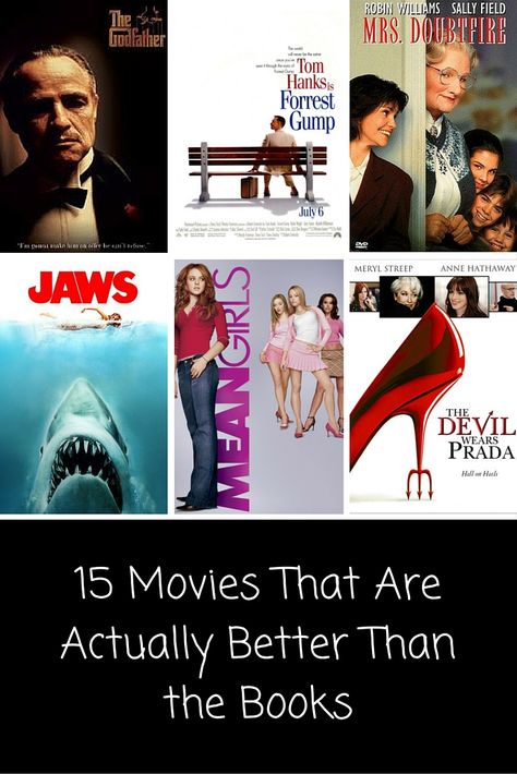 15 Movies That Are Actually Better Than the Books Books Vs Movies, The Book Was Better, Movie Time, Movie Covers, Bookish Things, Library Ideas, About Time Movie, I Love Reading, Book Reader