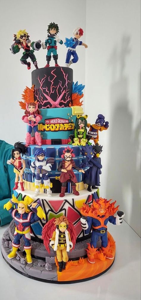 Mha Birthday Cakes, Mha Cake, My Hero Academia Cakes Birthday, Academia Birthday, Goku Birthday, Birthday Cake Gift, Cakes Design, Mha Memes, Anime Cake