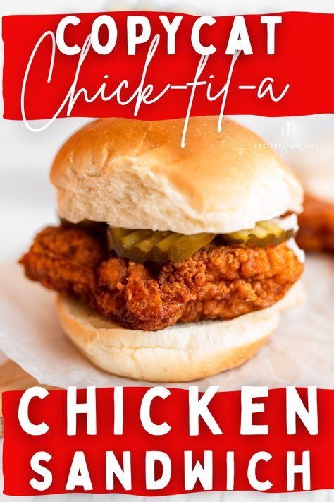 Chick Fil A Chicken Sandwich Recipe, Homemade Chicken Sandwich, Chick Fil A Recipe, Chick Fil A Sandwich, Chicken Sandwich Recipe, Copycat Chick Fil A, Spicy Chicken Sandwiches, Chicken Sandwich Recipes, Fried Chicken Sandwich