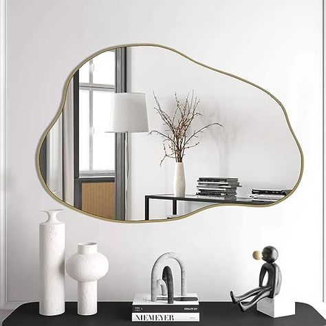 Mirror Cloud, Cloud Mirror, Mirror For Living Room, Horizontal Mirrors, Irregular Mirror, Asymmetrical Wall, Wavy Mirror, Room Vanity, Minimalist Vibe