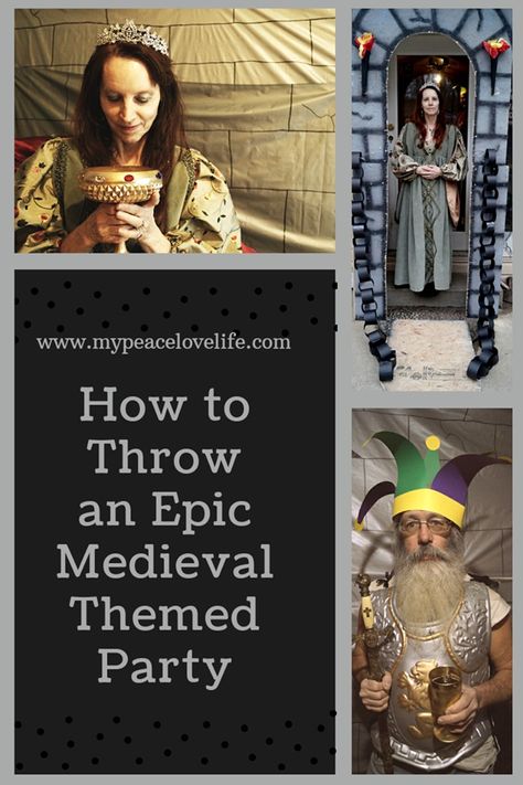 How to Throw a Medieval Themed Party - Life and Travel with Jessica Medieval Banquet, Medieval Recipes, Fantasy Party, Medieval Party, Medieval Decor, Dragon Party, Wedding Activities, School Event, Theme Party Decorations