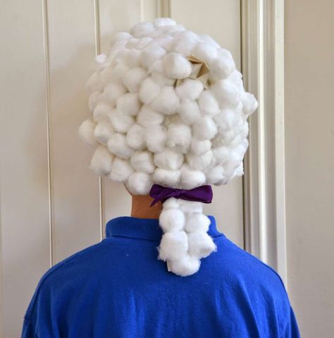 Diy George Washington Wig, George Washington Wig Diy, Diy George Washington Costume, Benjamin Franklin Costume, Thomas Jefferson Costume, George Washington Wig, George Washington Craft, George Washington Costume, Popeye Costume