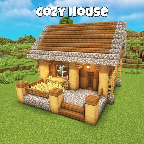 Tiny Survival House Minecraft, Minecraft Homes Easy, Starter House Ideas Minecraft, Simple Cozy Minecraft House, Small Starter Minecraft House, Small Cottages Minecraft, Cabin Minecraft Houses Easy, Minecraft Small Simple House, Minecraft Small Cat House