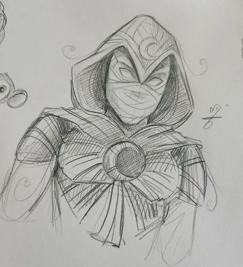 Moonknight Sketch Art, Art Sketches Marvel, Marvel Characters Sketch, Dc Drawings Sketches, Marvel Drawing Ideas Art, Marvel Comics Art Sketch, Marvel Drawings Sketches, Marvel Art Drawings Sketch, Marvel Art Sketch