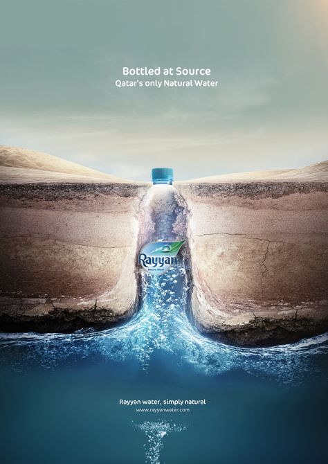 Water Bottle Social Media Design, Water Advertising Creative, Water Bottle Advertisement, Water Social Media Design, Water Bottle Design Ideas, Water Poster Design, Water Advertising, Water Graphic Design, Water Ads