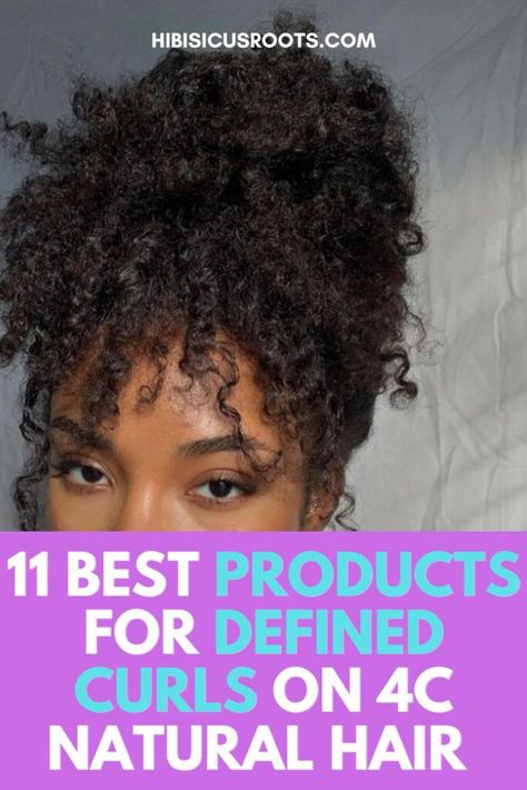 Read this article to learn how to define curls on natural hair, especially 4c. Includes 11 of the best curl defining products for natural hair. Made with all-natural ingredients for maximum curl definition! Best Curl Defining Products, Defined Curls Natural Hair, Curls On Natural Hair, Natural Curls Black, Afro Hair Inspiration, Define Curls, Quick Curls, Dry Natural Hair, Cabello Afro Natural