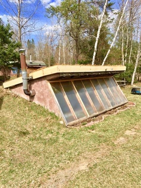 Case Sotterranee, Como Plantar Pitaya, Underground Greenhouse, Casa Hobbit, Diy Greenhouse Plans, Earthship Home, Earth Sheltered, Root Cellar, Furniture With Storage