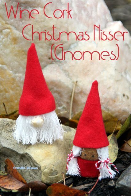 How to Make Wine Cork Christmas  Gnome Decorations (Danish Scandinavian Nisser or Tomte) #Christmas #wine #cork #crafts #crafting #decor #homemade #recycle #reuse #handmade Christmas Gnome Decorations, How To Make Wine, Wine Cork Christmas, Wine Cork Crafts Christmas, Gnome Decorations, Cork Christmas, Cork Crafts Christmas, Wine Cork Diy Crafts, Wine Cork Projects