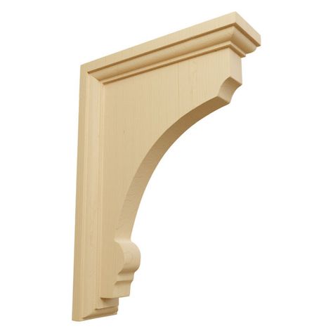 Beautiful wood brackets and corbels are the perfect choice to give detail or support to countertops, mantels, entertainment centers, range hoods, shelving and more. Available in more than 70 styles and 250 sizes, there is a design perfect for you. Offered in a range of styles from simple, minimalist shapes to elaborate carvings in floral, organic, and acanthus motifs. Our corbels and brackets are offered in seven wood types including alder, cherry, maple, red oak, walnut, mahogany, or paint grad Wood Shelf Brackets, Minimalist Shapes, Shelving Accessories, Decorative Brackets, Wood Corbels, Alder Wood, Entertainment Centers, Range Hoods, Exterior Trim