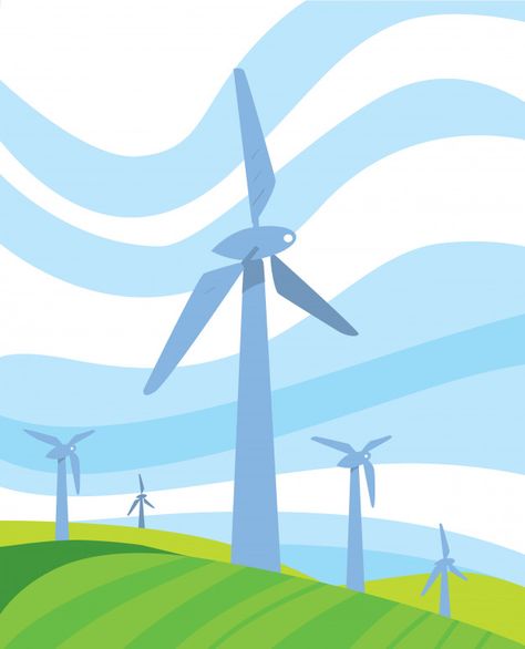 Clean energy background Premium Vector | Premium Vector #Freepik #vector #background Wind Energy Illustration, Clean Energy Illustration, Renewable Energy Poster, Renewable Energy Design, Energy Background, Solar City, Farm Windmill, Background Technology, Earth Drawings