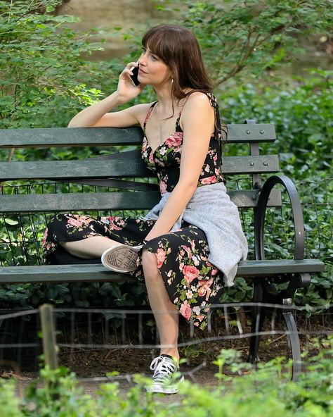 Reformation Dress Aesthetic, Dakota Johnson 2024, Dakota Outfits, After Last Night, Emily Ratajkowski Outfits, Dress With Converse, Dakota Johnson Style, Keds Style, Fashion 80s