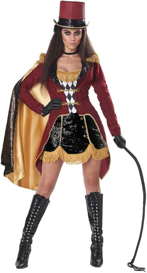 Women's ringmaster costume Scary Ringmaster, Family Circus Halloween Costumes, Circus Costume Ideas, Circus Halloween Costumes, Halloween For Adults, Ringmaster Costume, Taylor Swift Eras Tour Outfit, Party City Costumes, Halloween Costumes For Adults