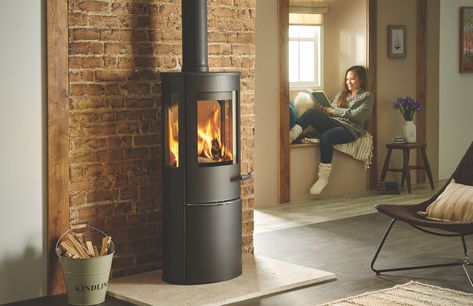 Liva 5 & 6 | Stonewoods Fire Hearth, Fireplace Wood Burning, Wood Burning Stoves, Fireplace Wood, French Fireplace, Log Burning Stoves, Wood Stove Fireplace, Freestanding Fireplace, Log Fires