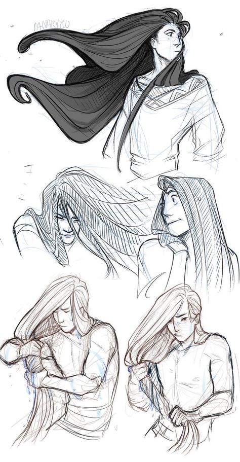 Male With Long Hair Art, Hair Physics Drawing, Character Design Long Hair, Long Hair Art Reference, Long Hair Character Design, Long Hair Reference Drawing, Long Hair Male Character Design, Long Hair Reference, Long Hair Drawing Reference