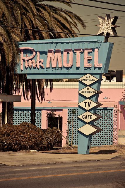 Pink Motel by TooMuchFire, via Flickr Aesthetic Locations, Americana Photography, Pink Motel, Nice Aesthetic, Silly Doodles, Motel Sign, Tout Rose, Vintage Neon Signs, Pastel Grunge