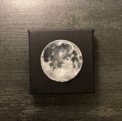 Painting Idea For Beginners, Mini Tela, Learn Acrylic Painting, Moonlight Art, Easy Acrylic Painting, Inspiration Painting, Small Canvas Paintings, Star Painting, Easy Canvas Art