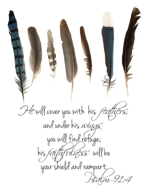 Feather From Heaven, Feather Quotes Short, Feather Quote, Feather Quotes Inspiration, Feather Bible Verse, He Will Cover You With His Feathers Art, Feather Quotes, Free Family Printables, Tattoo Quotes About Life