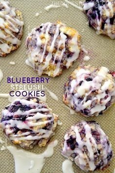 Recipes From Cake Mixes, Oat Cookie Recipes, Molasses Cookie Recipes, Streusel Cookies, Muffin Mix Recipe, Blueberry Muffin Topping, Blueberry Muffin Mix, Blueberry Streusel, Free Amigurumi Crochet Patterns