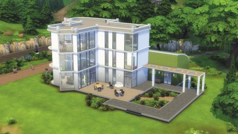 Basegame Cypress Terrace. "Modern meets traditional in this three-story home with extensive landscaping." Sims 4, Terrace, Outdoor Furniture Sets, Landscaping, Outdoor Furniture, Outdoor Decor, Furniture, Home Decor, Home Décor