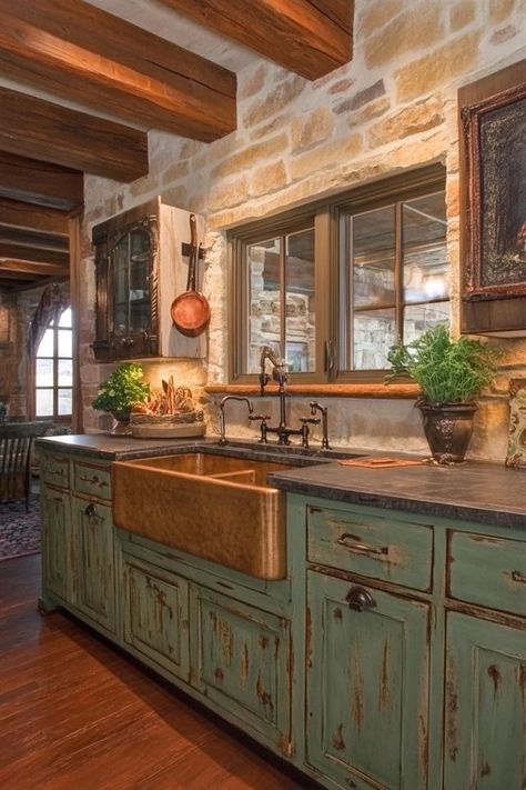 "Bring the charm of the French countryside into your home with a French Country Kitchen! 🍷🍴 Soft colors, rustic textures, and elegant details create a warm and inviting space. 🌟✨ #FrenchCountryDecor #KitchenInspiration #RusticElegance" Turquoise Cabinets Kitchen Rustic, Turquoise Cabinets Kitchen, French Countryside Kitchen, French Countryside Home, Turquoise Cabinets, Countryside Kitchen, Countryside Home, Kitchen Rustic, French Country Kitchen