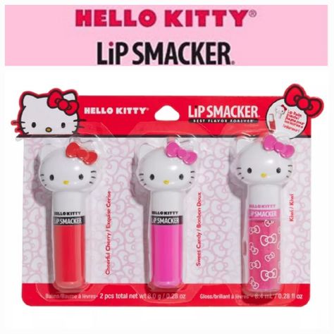 The More The Merrier With Hello Kitty In This Extra-Fun-3-Piece Lip Balm And Gloss Set! Start And End Your Day With A Glossy And Fabulous Smile. With A Delightful Assortment Of Delicious Flavors, These Lip Balms Leave Lips Softer, More Moisturized, And Instantly Happier. All Wrapped Up In Adorable Hello Kitty Tube, This Set Is Ready To Take You Through Any Adventure You Have Throughout The Day. Lip Smackin' Good: This Lip Balm And Gloss Is Stored Inside An Adorable Hello Kitty Tube And Features Macaron Lip Balm, Lip Balm Brands, Birthday Things, Hello Kitty Makeup, The More The Merrier, Glitter Lip Gloss, Flavored Lip Gloss, Glitter Gloss, Lip Gloss Colors