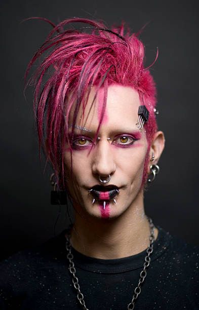 80s Punk Makeup Men, Rocker Chic Style Glam Rock Makeup, 80s Punk Rock Makeup, Men Goth Makeup, Alternative Mens Hair, Drip Aesthetics, Punk Makeup Men, Punk Person, Face Paint For Men