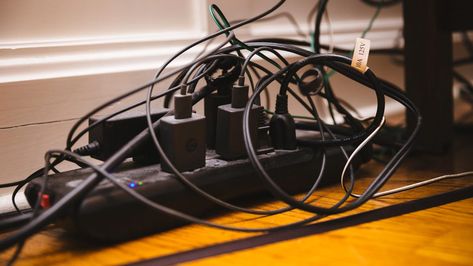 How to organize messy cords at home - CNET Hide Your Tv, Hide Cable Box, Tv Cords, Floor Moulding, Cable Management Box, Hide Cords, Hidden Tv, Organizing Wires, Hide Wires