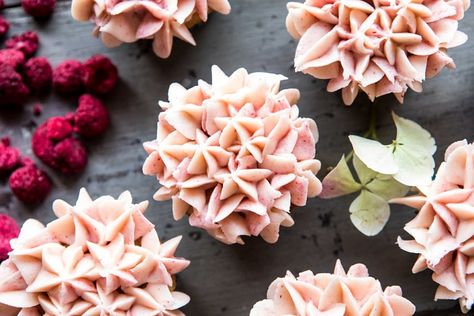 Hydrangea Flower Carrot Cake Cupcakes | halfbakedharvest.com #cupcakes #spring #easter Frosting Flowers, Mascarpone Frosting, Strawberry Powder, Carrot Cake Cupcakes, Half Baked, Flower Cupcakes, Carrot Cake Recipe, Easter Cupcakes, Cake Cupcakes