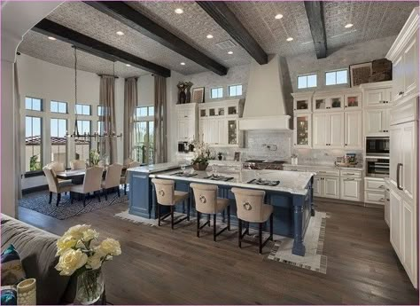 Dream House Ideas Kitchens, Open Concept House Plans, Open Concept Kitchen Living Room, Living Room Floor Plans, Open Floor Plan Kitchen, Kitchen Design With Island, Traditional Kitchen Design, Open Concept Living Room, Kitchen Design Open