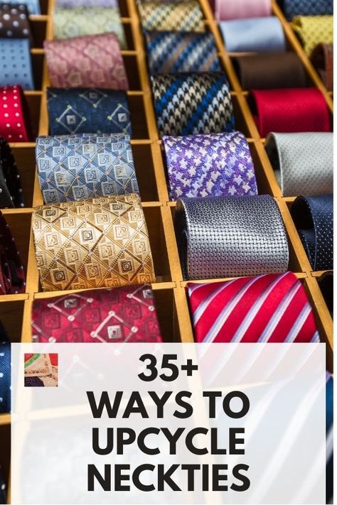 Crafts Made From Neckties, Ideas For Old Ties Reuse Recycle, Crafts With Ties Ideas, Old Neckties Upcycle, Tie Projects Craft Ideas, Crafts From Men’s Ties, Neck Tie Projects Craft Ideas, What To Do With Old Neckties, Recycled Ties Crafts Ideas