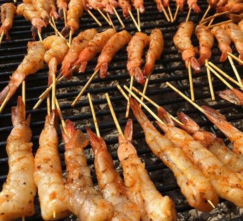 Grilled shrimp on a stick Shrimp On A Stick, Grilled Shrimp, On A Stick, A Stick, Grilling, Meat