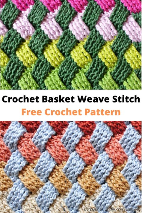 The Tunisian Crochet Smock Stitch and more fancy crochet stitch free patterns. And you would love to learn how to crochet this fabulous looking textured basket weave stitch. You can easily change colors, creating your own design.  This stitch is different from the normal basket weave we saw before, crocheted from sets of front and back post double crochet stitches that creates a fabric with a woven texture.  #crochet #crochetstitch #crochetstitches #stitch #freecrochet #basketstitch Basket Weave Stitch Crochet, Basket Weave Crochet Pattern, Crochet Basket Weave Stitch, Basket Weave Crochet Blanket, Crochet Basket Weave, Crochet Smock Stitch, Types Of Knitting Stitches, Crochet Box Stitch, Basket Weave Stitch