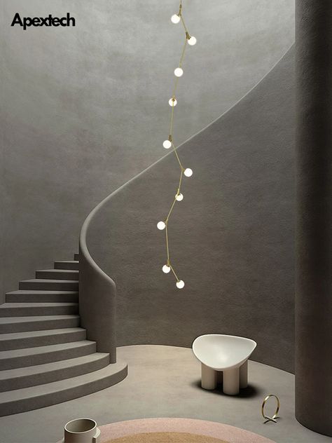 Staircase Ceiling, Vine Chandelier, Villa Staircase, Modern Art Deco Design, Scandinavian Pendant Light, Nordic Pendant Light, Chandelier Lights, Decor Lights, Apartment Art