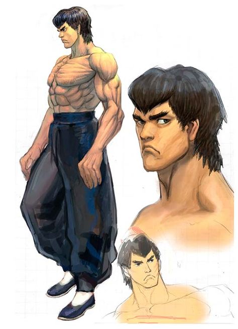 Fei Long concept art. Street Fighter Character Design, Fei Long Street Fighter, Street Fighter Concept Art, Fighter Character Design, Daigo Ikeno, We Can Still Be Friends, Fei Long, Boichi Manga, Street Fighter Tekken