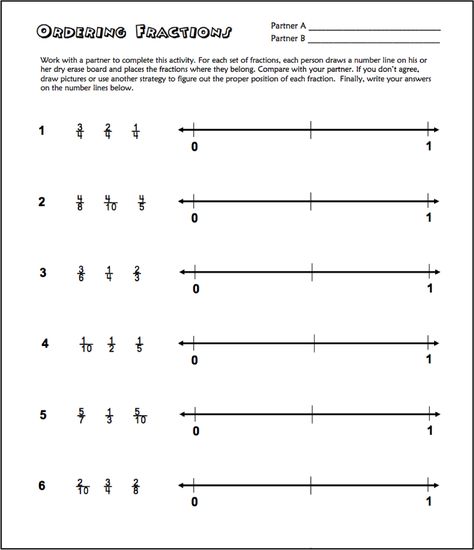 Classroom Freebies: Free Ordering Fractions on a Number Line Printable Fractions On A Numberline, Fractions Worksheets Grade 5, Number Line Worksheet, Free Fraction Worksheets, Writing Fractions, 4th Grade Fractions, Ordering Fractions, Fractions On A Number Line, 3rd Grade Fractions