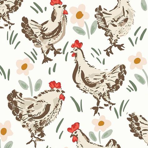 Kashmira Jayaprakash | Surface Pattern Designer on Instagram: "How cute are my wandering chickens on a scale of 1 to 10? 😛 . . . #chicken #floral #floraldesign #chickenfarm #easter #floralpattern #floralillustration #chickenart #artprint #surfacepattern #illustration #illustrator #patterndesign #hen #surfacepatterndesign #surfacepatterncommunity #print #surfacedesign #mushroomart #digitalpattern #repeatpattern #artlicensing #patternaddict #cutepattern #pattern #patterndesigner #surfacepattern Chicken Seamless Pattern, Farm Background, Rooster Illustration, Chicken Drawing, Chicken Barn, Chicken Illustration, Chicken Pattern, Chicken Coop Designs, Chicken Art