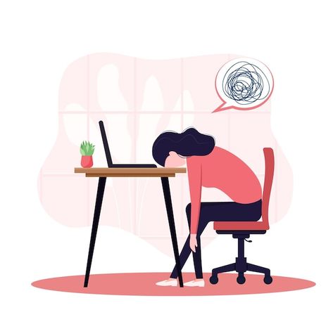 Tired Person, Burnout Syndrome, Tired Girl, Communication Theory, Communication Problems, Day Illustration, Bored At Work, Illustration Art Girl, Game Concept